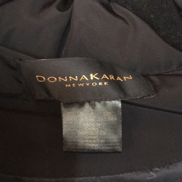 Donna Karan Small long black coat gold buttons knee length coat - Picture 9 of 15